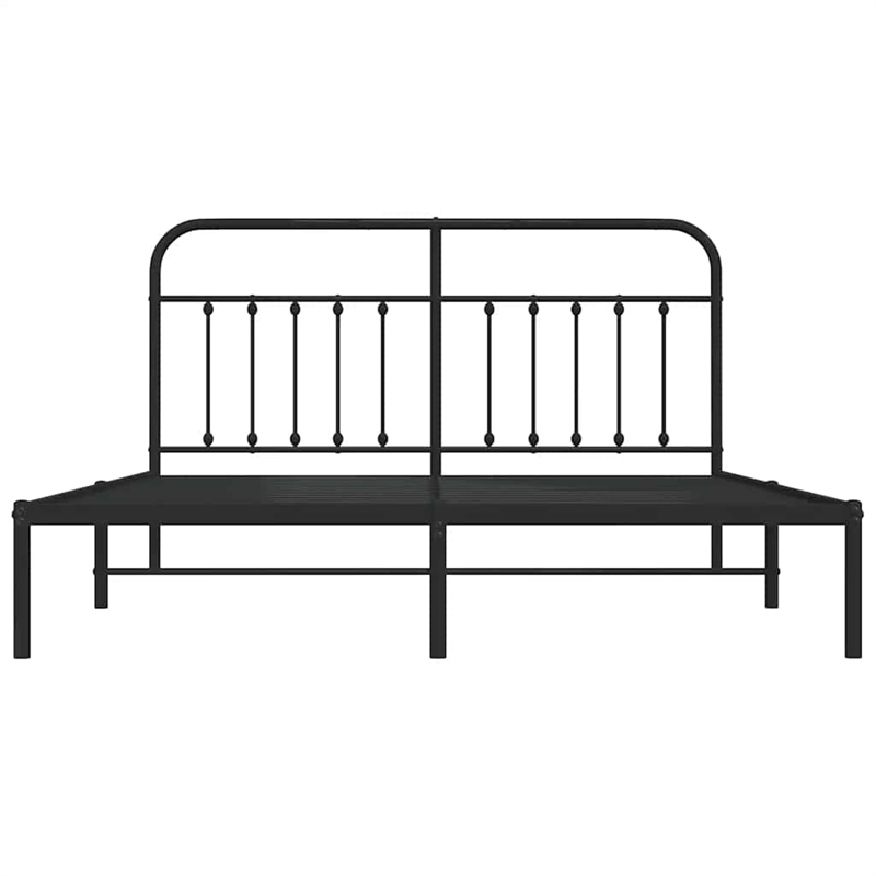 vidaXL Rectangular Steel Full Durable Bed Frame in Black