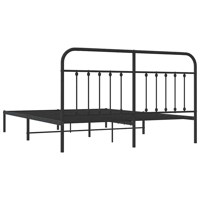 vidaXL Rectangular Steel Full Durable Bed Frame in Black
