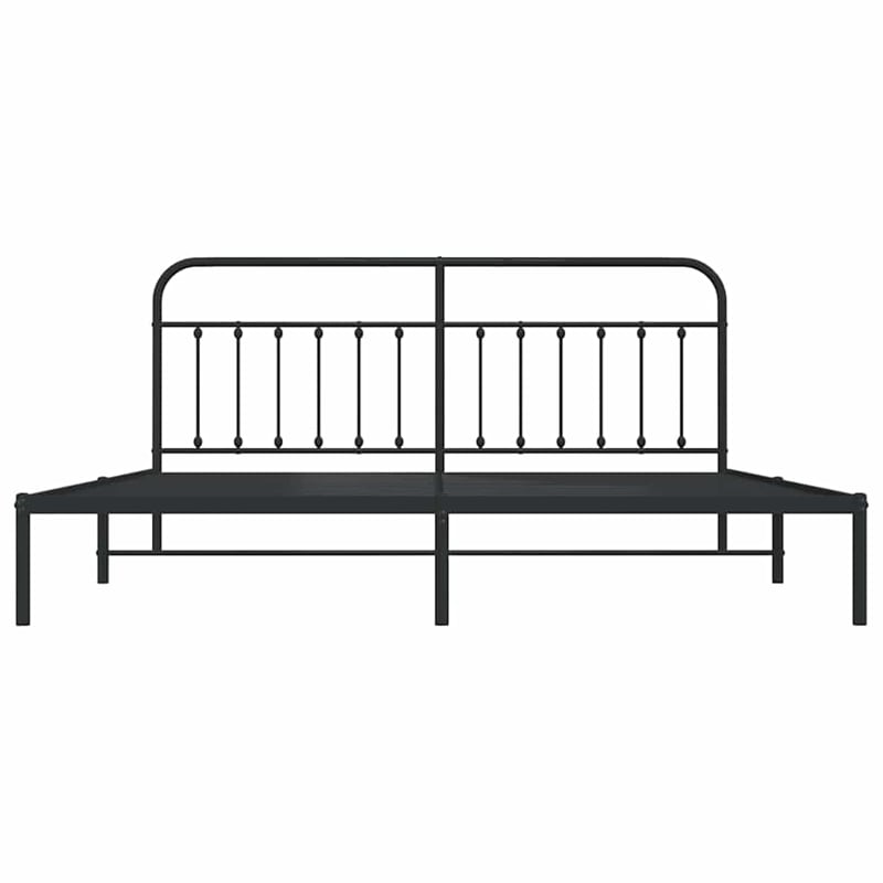 vidaXL Rectangular 76.0 x 80.0 Steel Bed Frame in Black