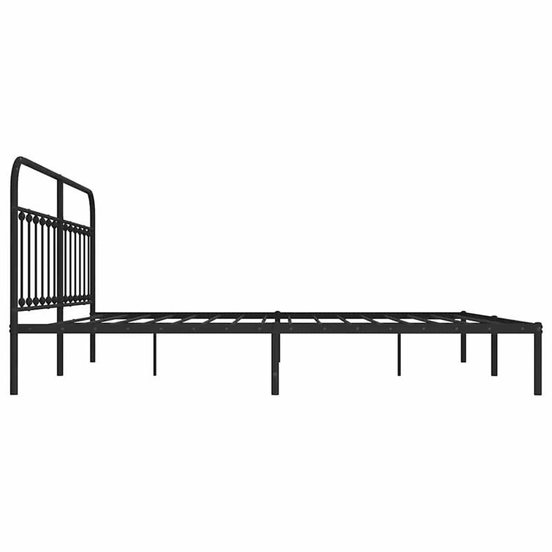 vidaXL Rectangular 76.0 x 80.0 Steel Bed Frame in Black