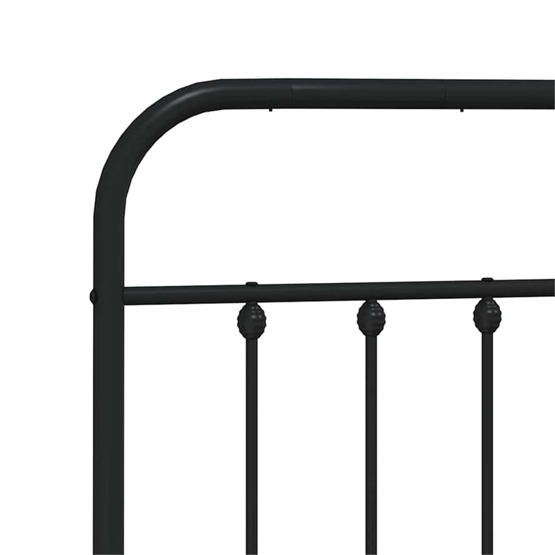 vidaXL Rectangular 76.0 x 80.0 Steel Bed Frame in Black