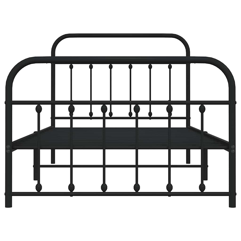 vidaXL Powder-Coated Steel Single Bed Frame in Black