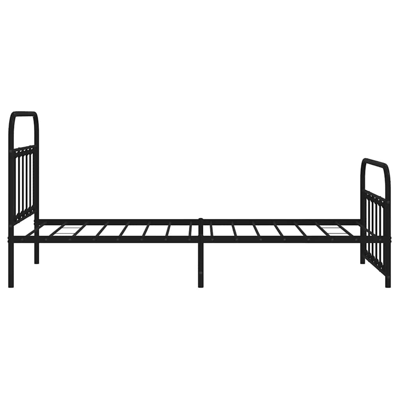 vidaXL Powder-Coated Steel Single Bed Frame in Black