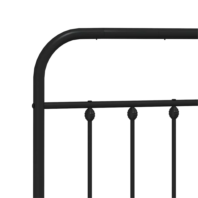 vidaXL Powder-Coated Steel King Bed Frame in Black