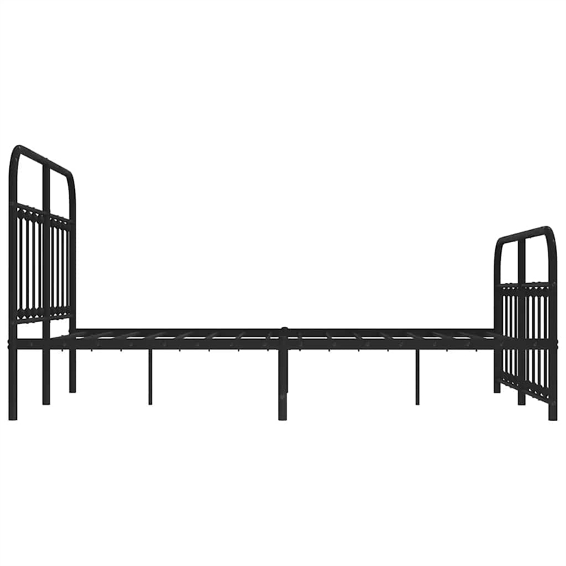 vidaXL Powder-Coated Steel King Bed Frame in Black