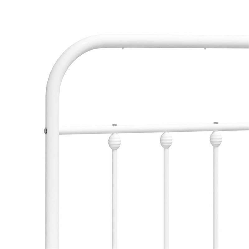 vidaXL Rectangular Powder-Coated Steel Full Bed Frame in White