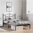 vidaXL Powder-Coated Steel Single Bed Frame in Black