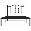 vidaXL Powder-Coated Steel Single Bed Frame in Black