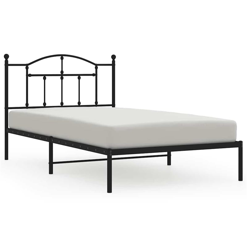 vidaXL Engineered wood Twin Bed Frame in Black