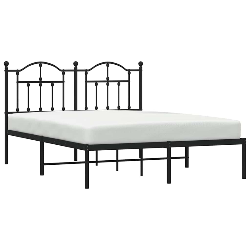 vidaXL Powder-Coated Steel Full/Double Bed Frame in Black