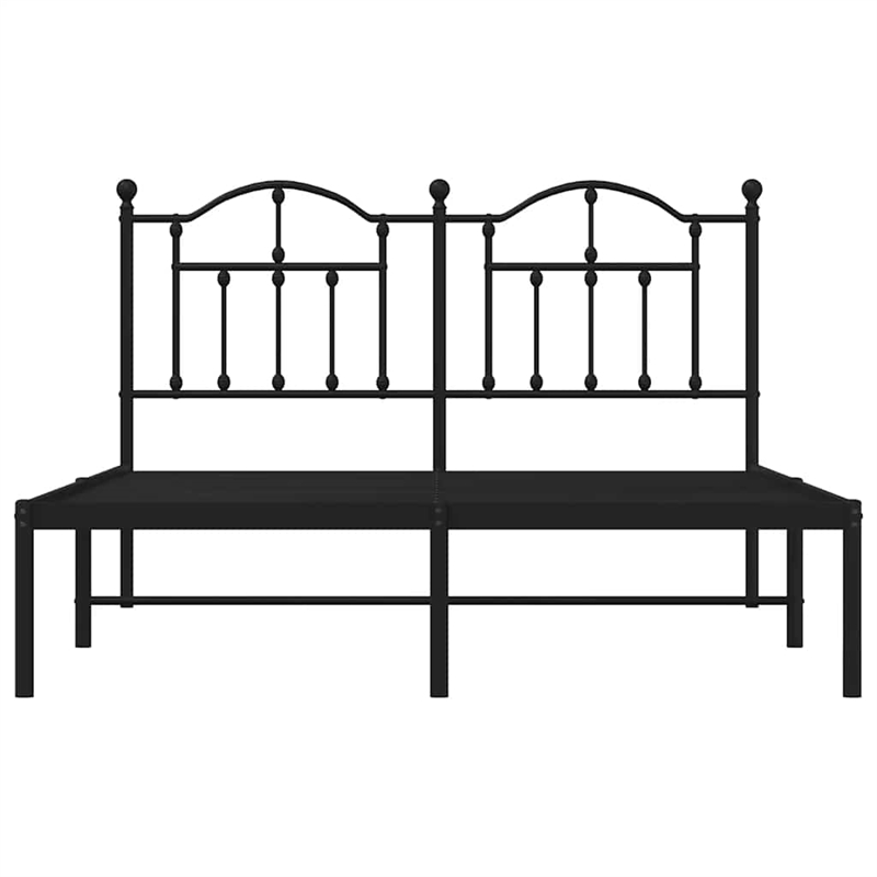 vidaXL Powder-Coated Steel Full/Double Bed Frame in Black