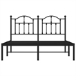 vidaXL Powder-Coated Steel Full/Double Bed Frame in Black