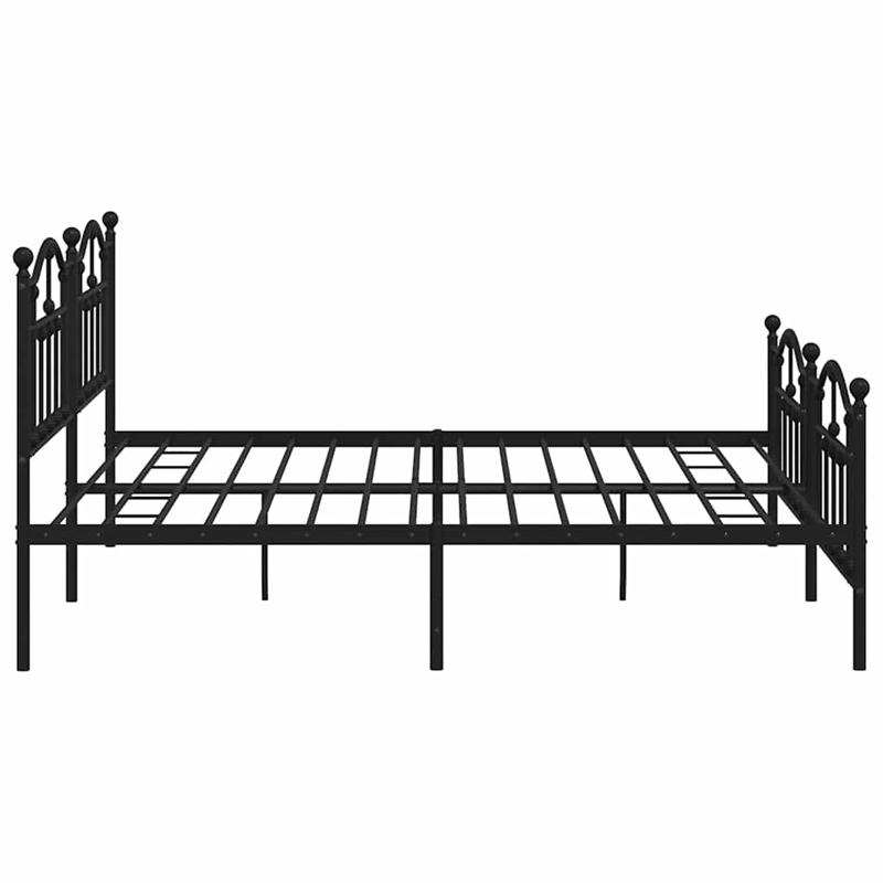 vidaXL Powder-Coated Steel King/Double Bed Frame in Black