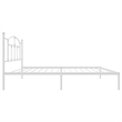 vidaXL Rectangular Steel Single Bed Frame in White