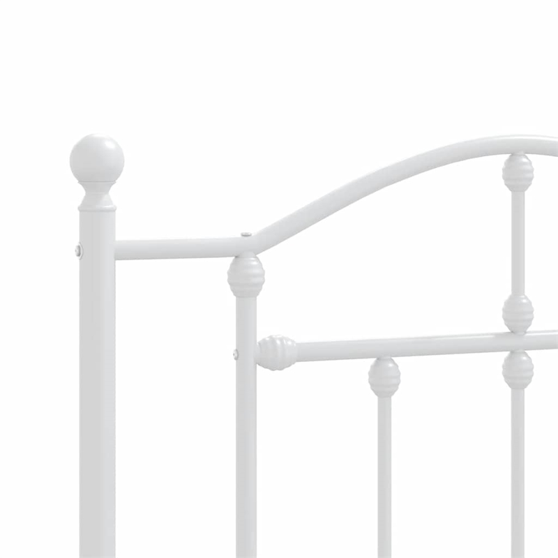 vidaXL Rectangular Steel Single Bed Frame in White