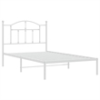 vidaXL Rectangular Steel Single Bed Frame in White