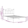 vidaXL Rectangular Powder-Coated Steel Twin Bed Frame in White