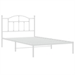 vidaXL Rectangular Powder-Coated Steel Twin Bed Frame in White
