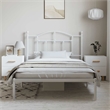 vidaXL Rectangular Powder-Coated Steel Twin Bed Frame in White