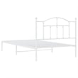 vidaXL Rectangular Powder-Coated Steel Twin Bed Frame in White