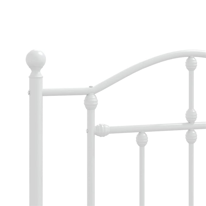 vidaXL Rectangular Powder-Coated Steel Twin Bed Frame in White