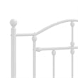 vidaXL Rectangular Powder-Coated Steel Twin Bed Frame in White