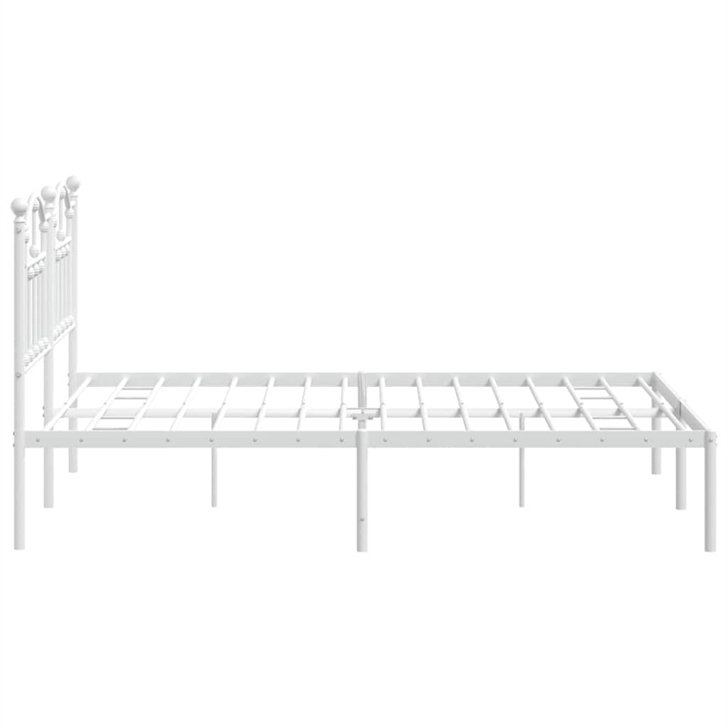 vidaXL Powder-Coated Steel King Size Bed Frame in White