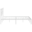 vidaXL Powder-Coated Steel King Size Bed Frame in White