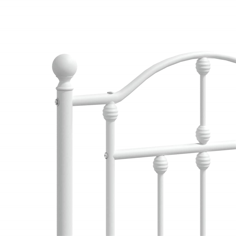vidaXL Powder-Coated Steel King Size Bed Frame in White
