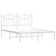 vidaXL Powder-Coated Steel King Size Bed Frame in White