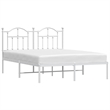 vidaXL Powder-Coated Steel King Size Bed Frame in White