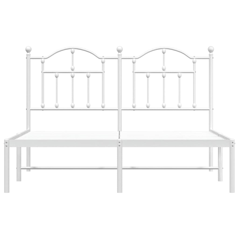 vidaXL Powder-Coated Steel King Size Bed Frame in White