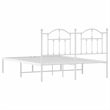 vidaXL Powder-Coated Steel King Size Bed Frame in White