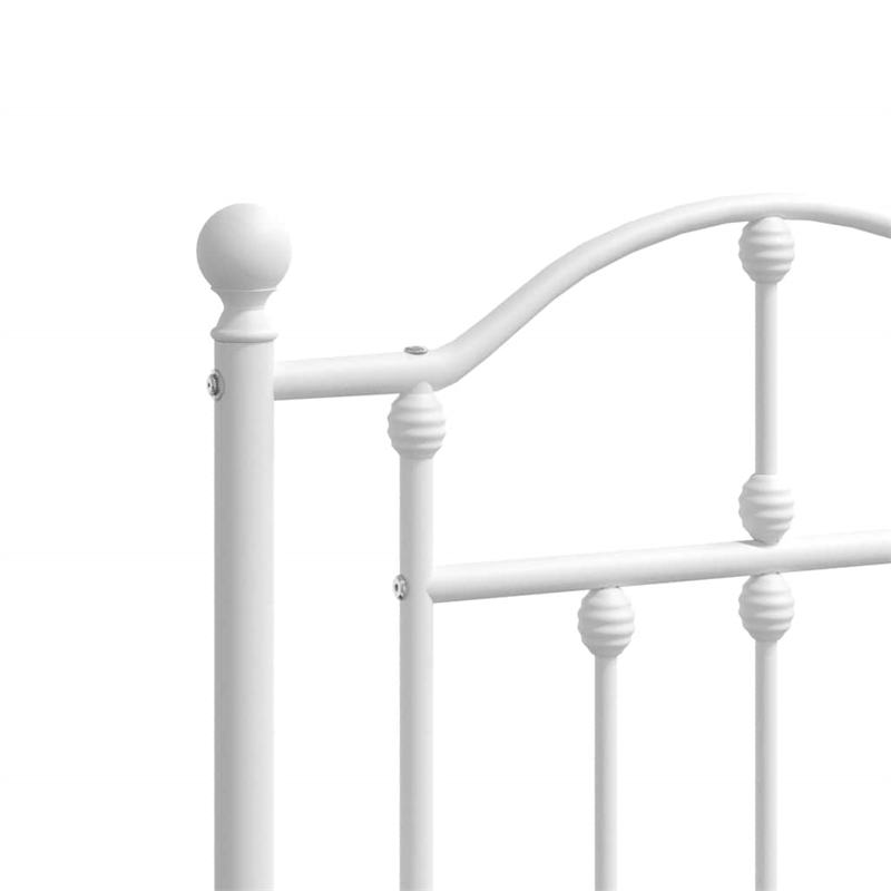 vidaXL Powder-Coated Steel King Size Bed Frame in White