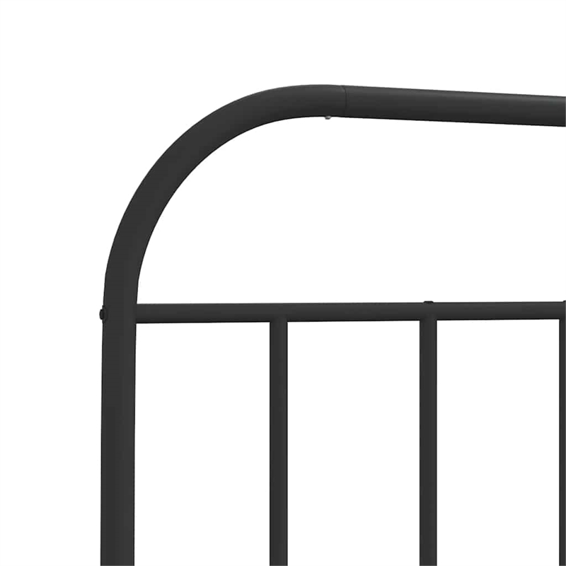 vidaXL Powder-Coated Steel Single Bed Frame in Black