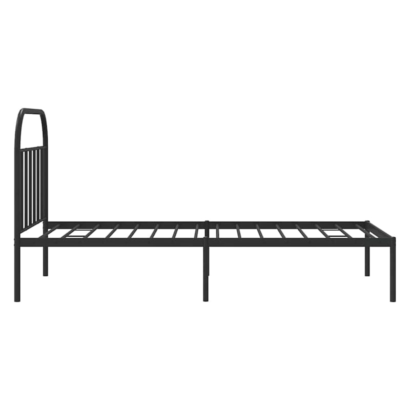 vidaXL Powder-Coated Steel Single Bed Frame in Black