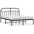 vidaXL Rectangular Powder-Coated Steel Full Bed Frame in Black
