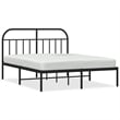 vidaXL Rectangular Powder-Coated Steel Full Bed Frame in Black
