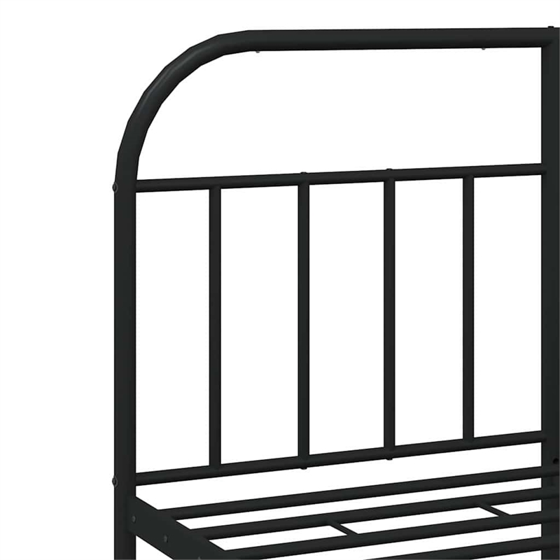 vidaXL Rectangular Powder-Coated Steel Full Bed Frame in Black