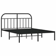 vidaXL Rectangular Powder-Coated Steel Full Bed Frame in Black