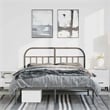 vidaXL Rectangular Powder-Coated Steel Full Bed Frame in Black