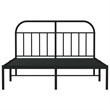 vidaXL Rectangular Powder-Coated Steel Full Bed Frame in Black