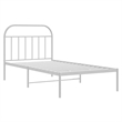 vidaXL Rectangular Powder-Coated Steel Twin Bed Frame in White