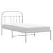 vidaXL Rectangular Powder-Coated Steel Twin Bed Frame in White