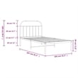 vidaXL Rectangular Powder-Coated Steel Twin Bed Frame in White