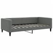 vidaXL Solid Wood Twin Day Bed in Dark Grey Fabric