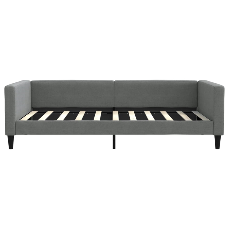 vidaXL Solid Wood Twin Day Bed in Dark Grey Fabric