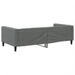 vidaXL Solid Wood Twin Day Bed in Dark Grey Fabric