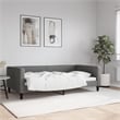 vidaXL Solid Wood Twin Day Bed in Dark Grey Fabric
