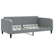vidaXL Solid Wood Twin Day Bed in Light Grey Fabric